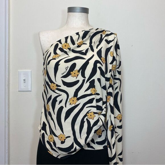 Nanushka Black and Cream Floral Blouse - Picture 5 of 16